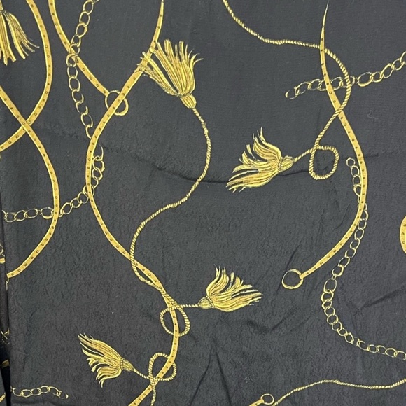 MINIMUM.NWT.”JOSEPHA”100% viscose button down long sleeve blouse.Black&gold.40/L - Picture 7 of 8